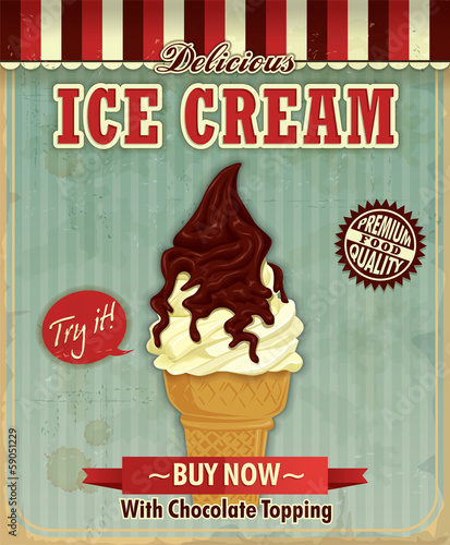 Vintage icecream poster design
