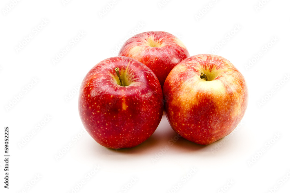 Frische Rote Äpfel auf weißem Hintergrund Frische Rote Äpfel auf weißem Hintergrund