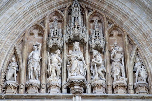 Brussels - portal of Notre Dame du Sablon church