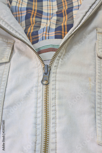 Close up old zipper