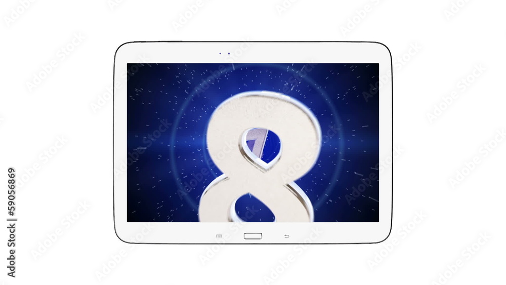 Tablet 16:10 countdown with greenscreen for your video Tablet 16:10 countdown with greenscreen for your video
