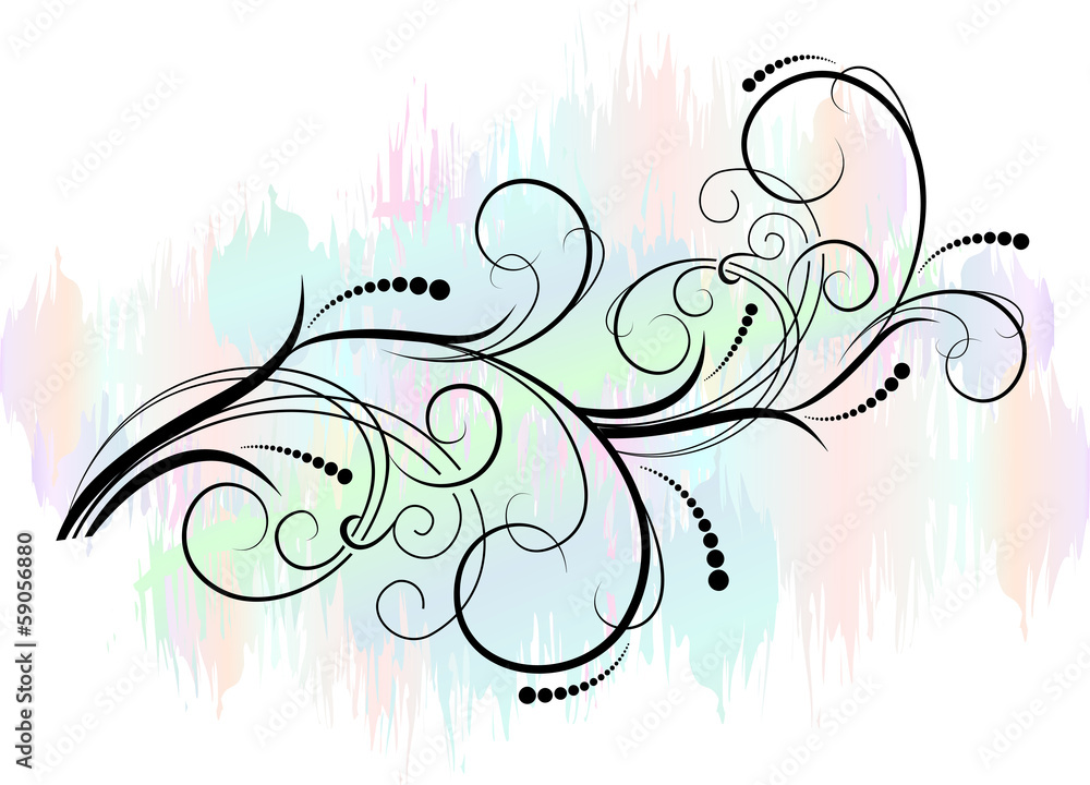 Floral background with decorative branch Floral background with decorative branch