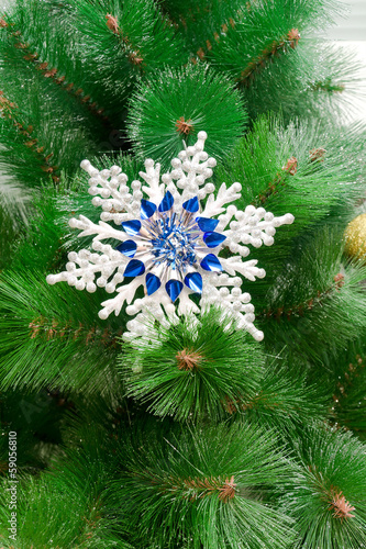 Christmas toy on a Christmas tree closeup
