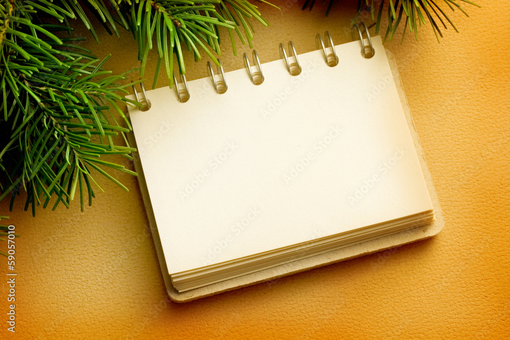 Christmas background with notepad Christmas background with notepad