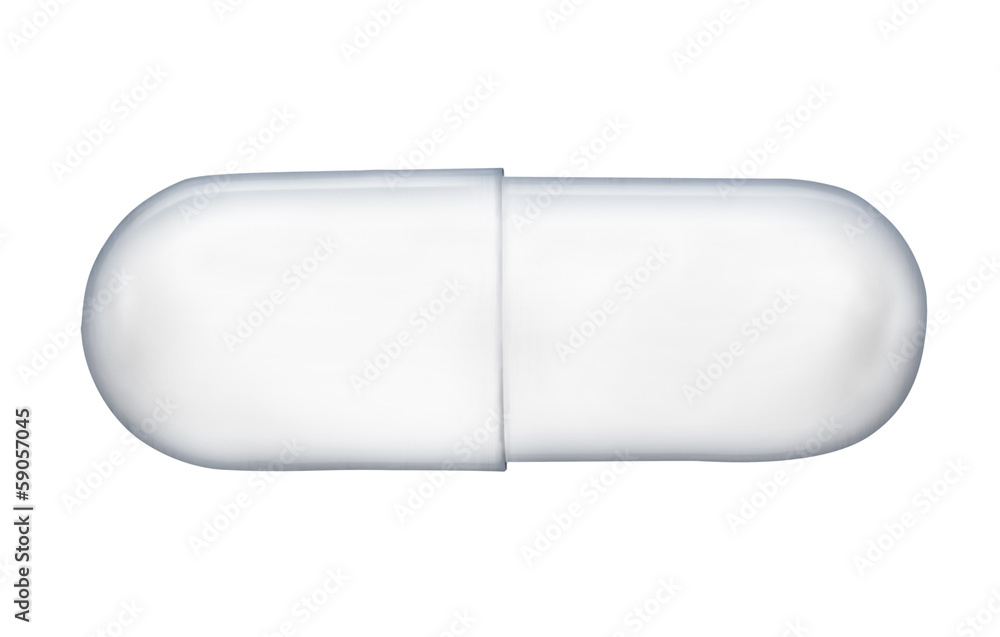 Single empty transparent capsule Single empty transparent capsule
