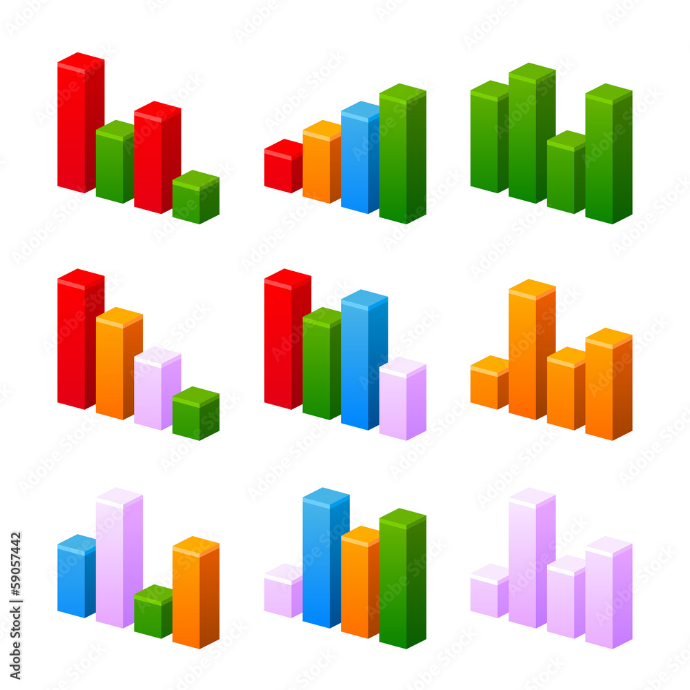 Infographic set with colorful charts.