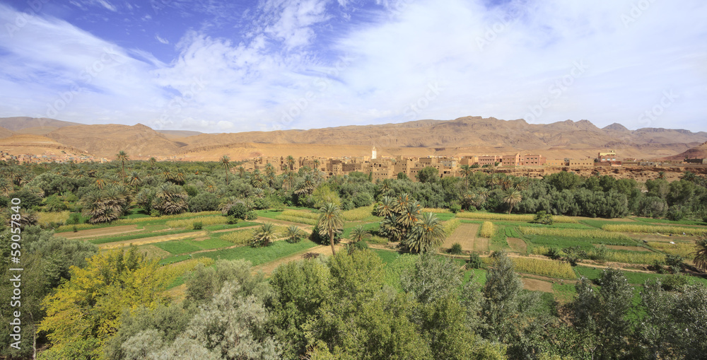 Morocco, village&oasis in valley of the river Todra