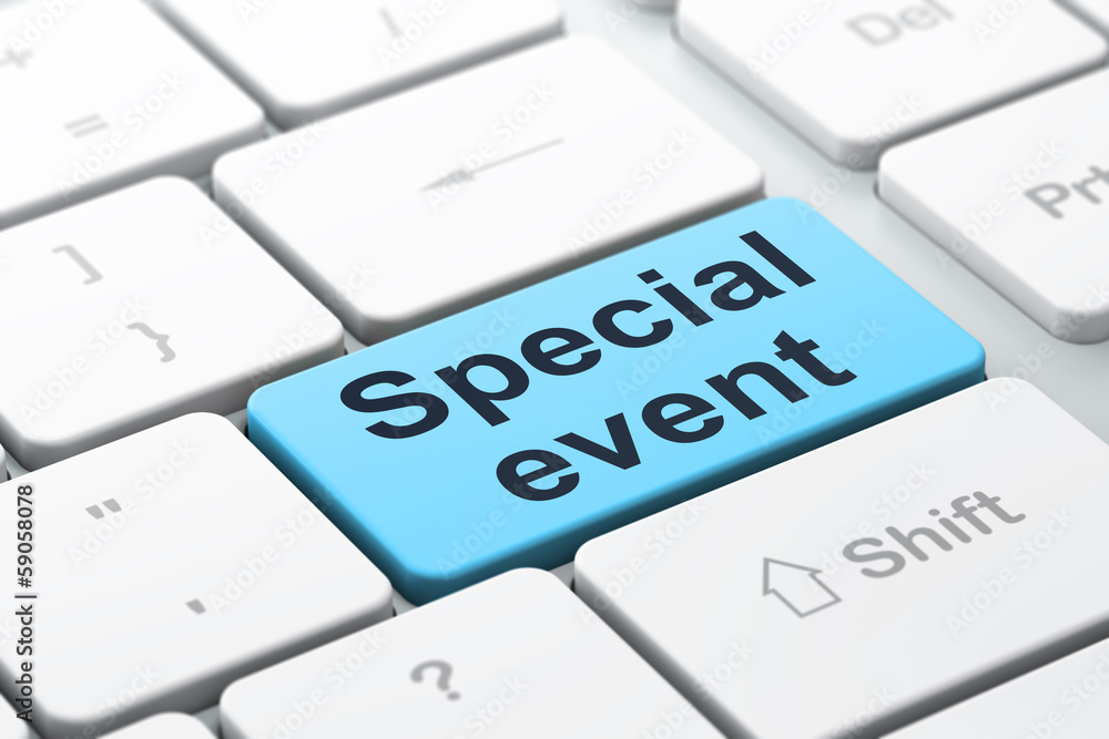 Finance concept: Special Event on computer keyboard background Finance concept: Special Event on computer keyboard background