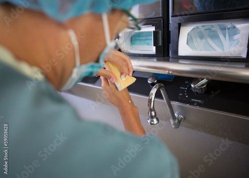 Doctor Washing Hands Before Surgery