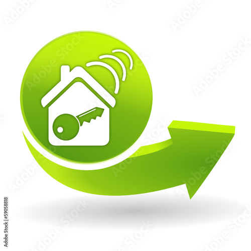fermeture à distance sur symbole vert