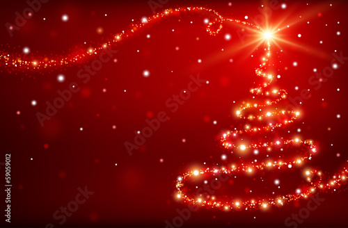 Magic Christmas Tree. Christmas background