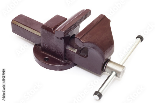 Obraz na plátně Metal vice on white background