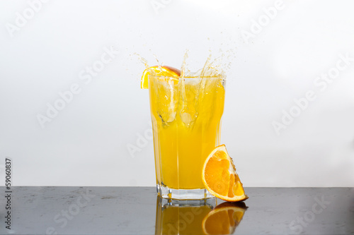 Splashing orange drink