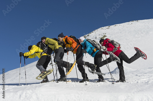 Snowshoeing group photo