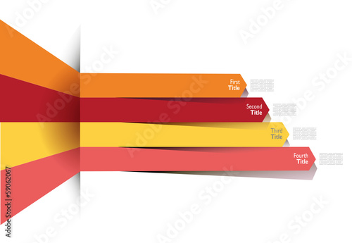 Infografica esempi frecce colorate numeri nastro fascia