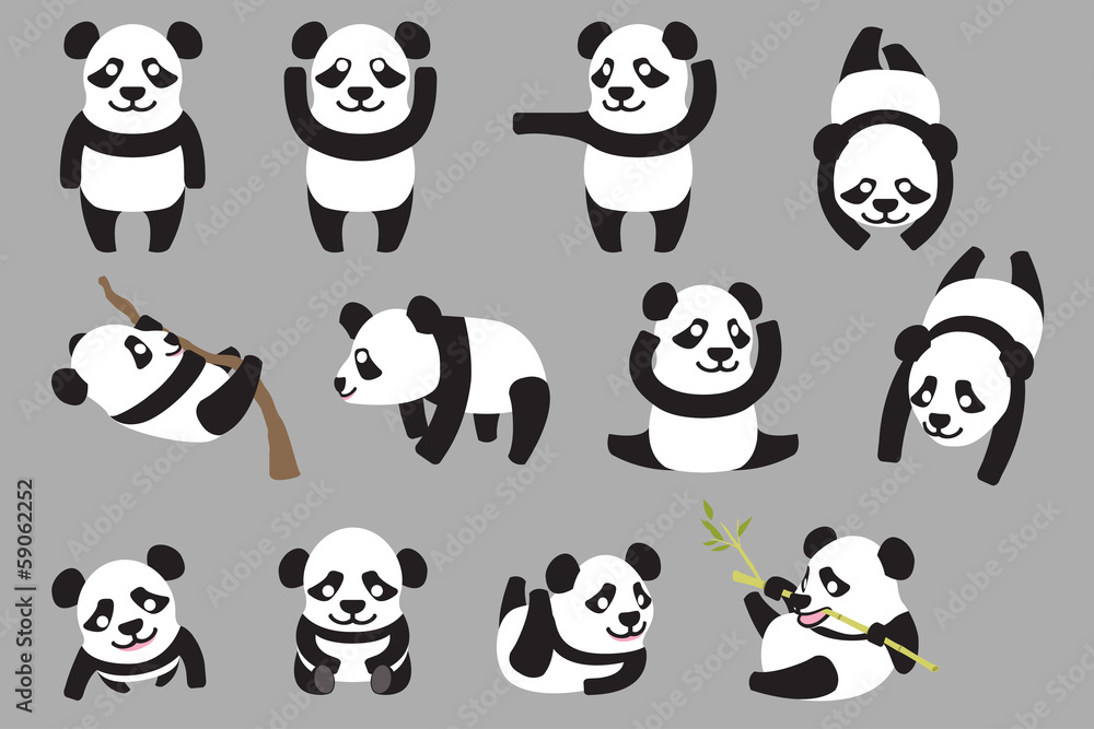 Naklejka premium panda characters