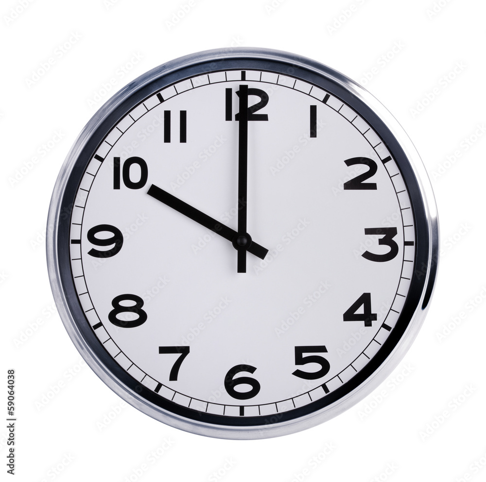 Round Office Clock Shows Ten O Clock Stock Photo Adobe Stock
