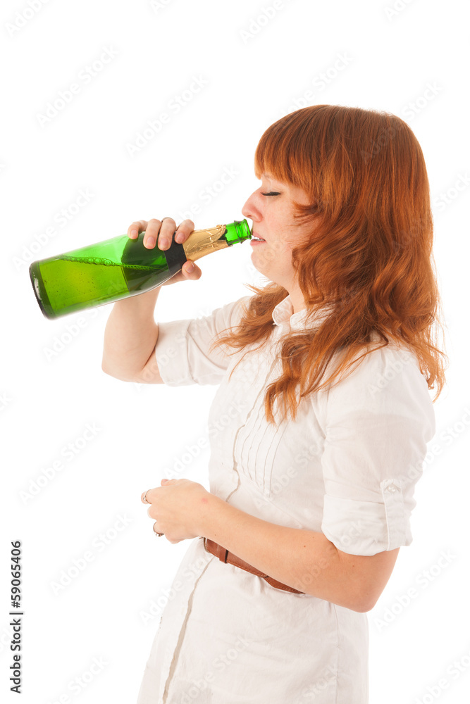 Portrait drinking sad woman Portrait drinking sad woman