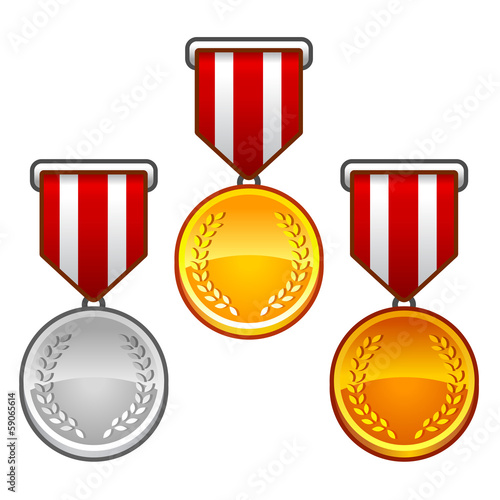 Military medals with laurel