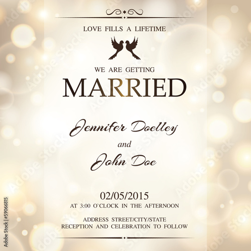 Wedding invitation with lights.