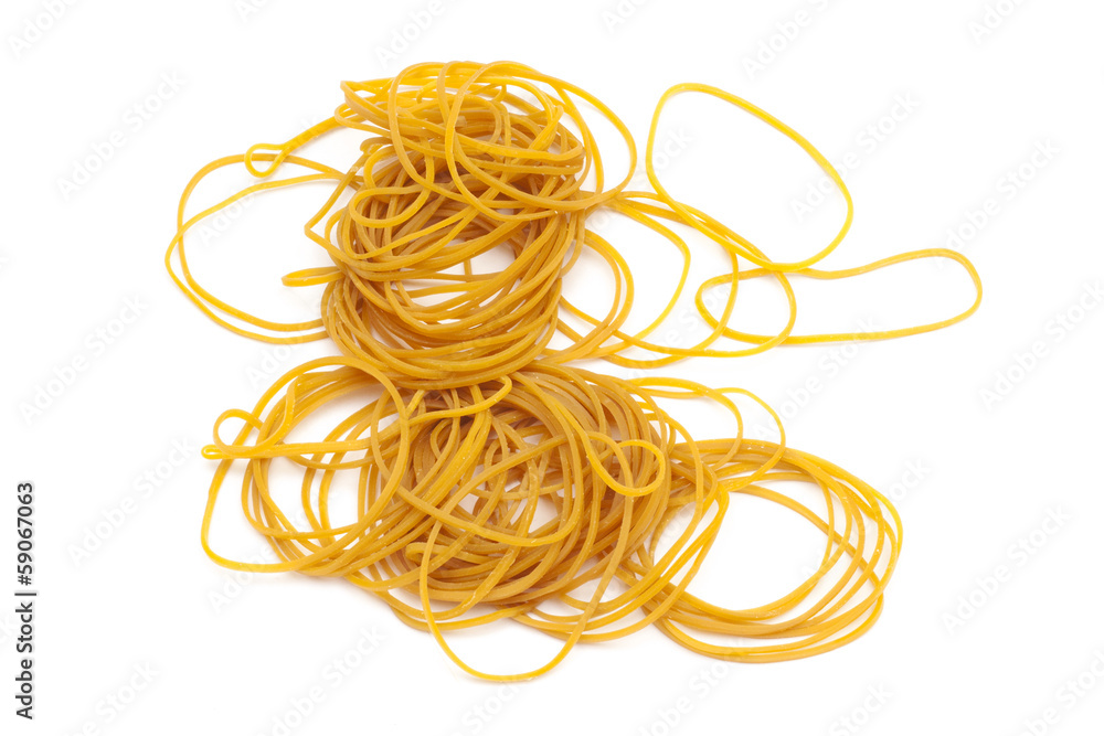 a lots of rubber band on white background a lots of rubber band on white background