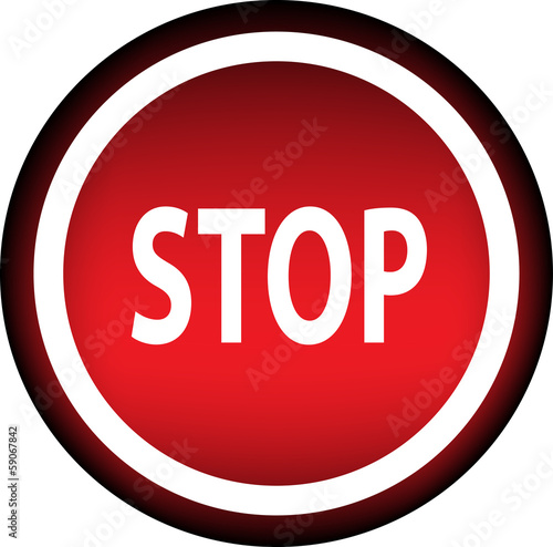 Красная векторная иконка с надписью STOP