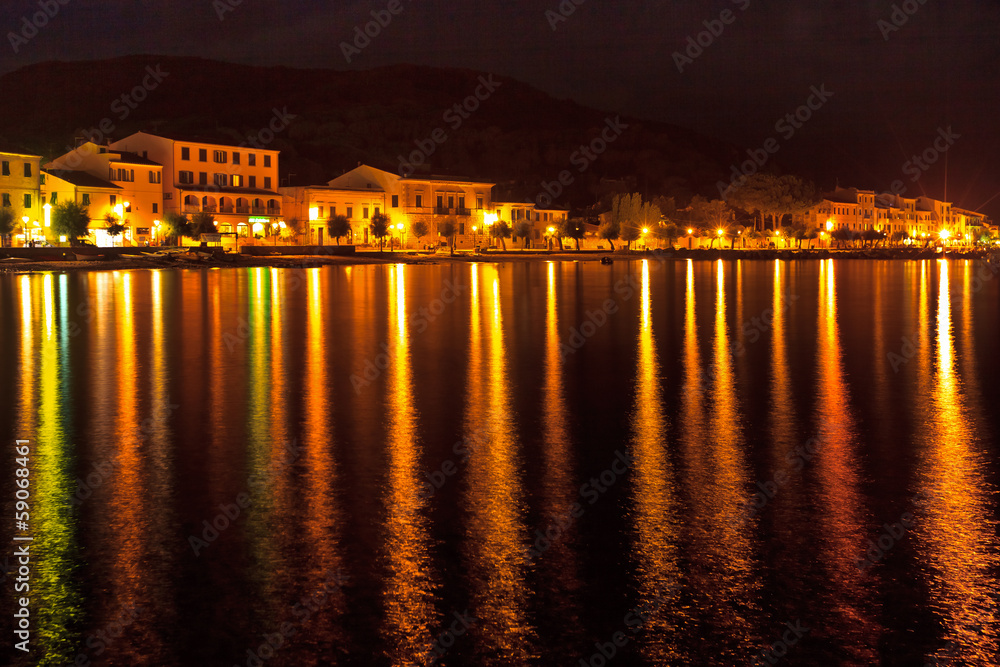 View of Marciana Marina in night