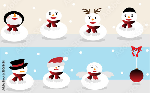 Snowman with red scarf