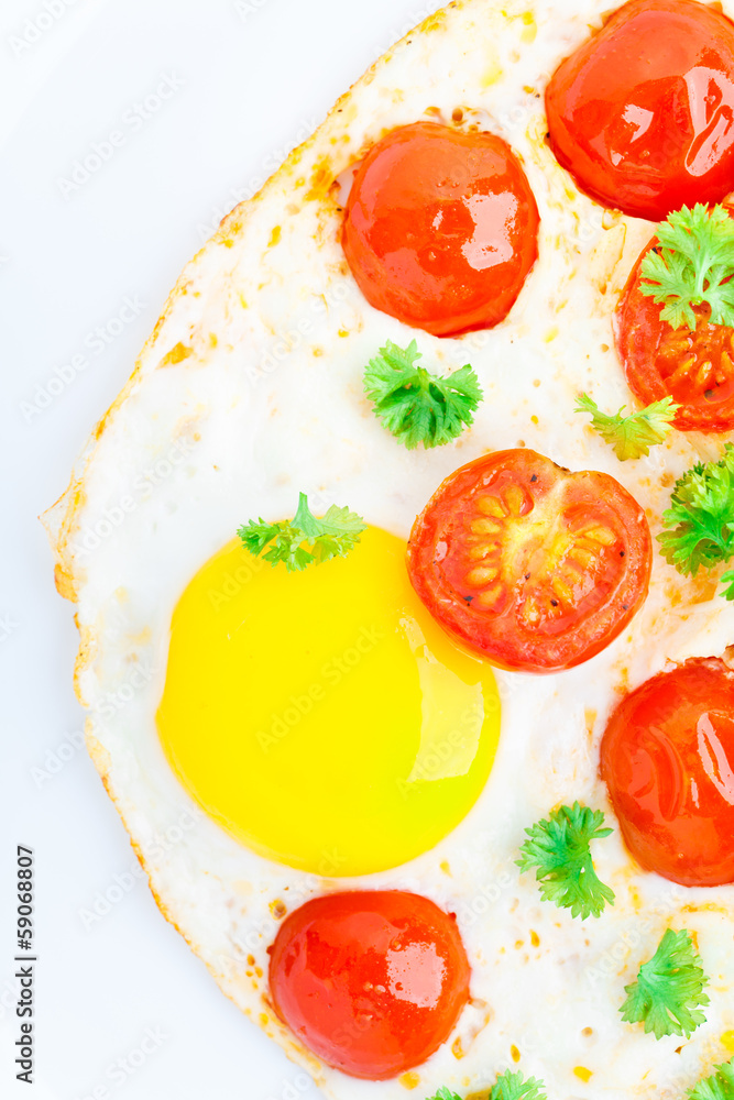 Fried eggs with cherry tomatoes Fried eggs with cherry tomatoes