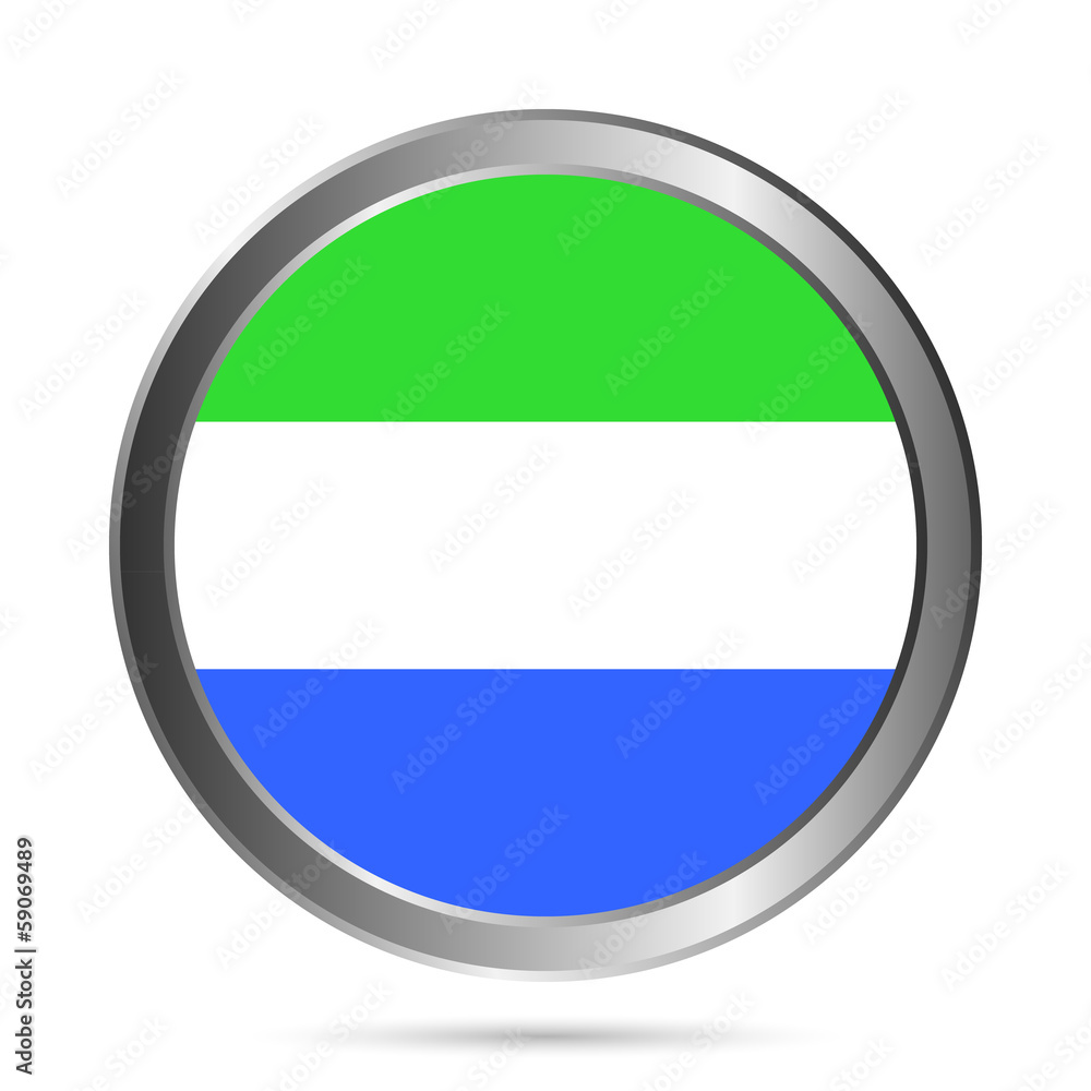 Sierra Leone flag button. Sierra Leone flag button.