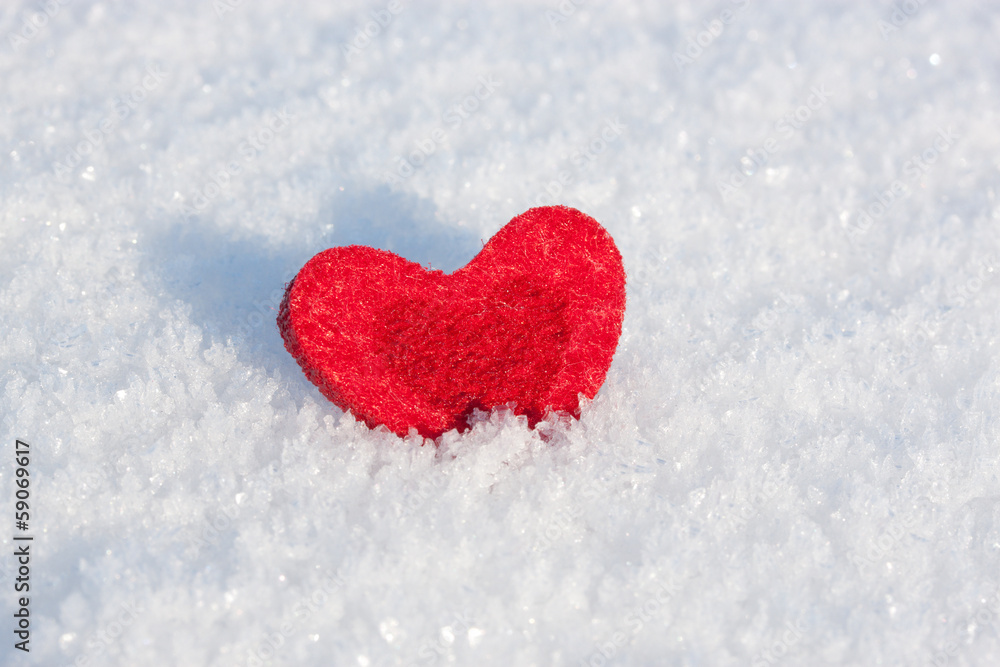 Heart on the snow.