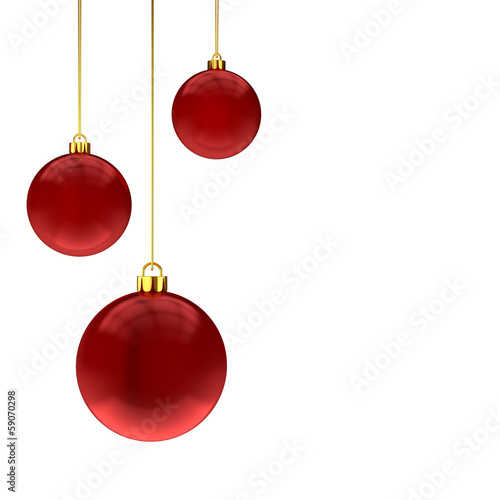 Murais de parede Bolas de Natal Vermelhas