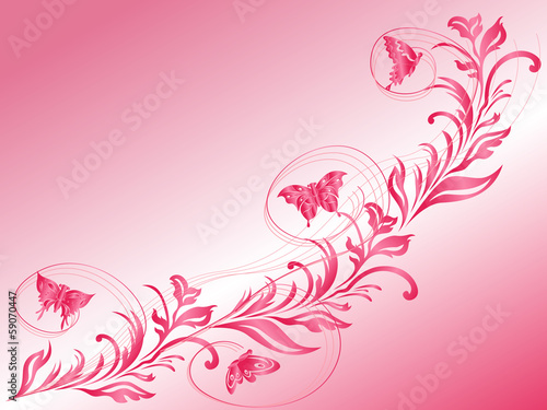 Butterflies flying over a beautiful twig