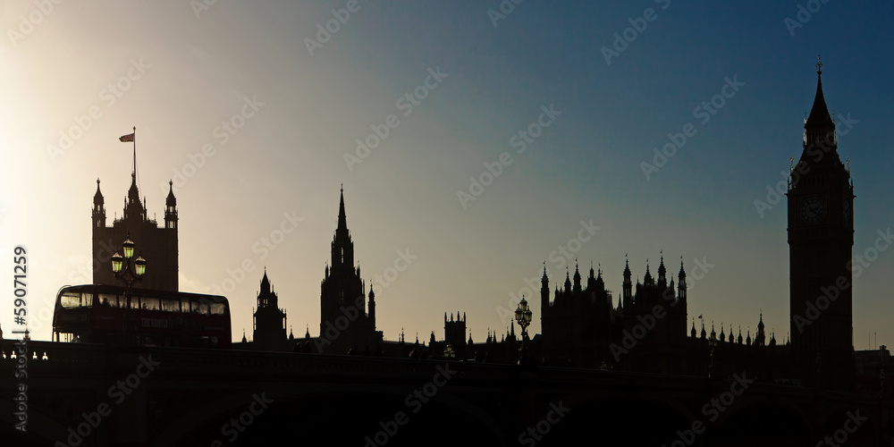 Houses of Parliament Skyline in Silhouette