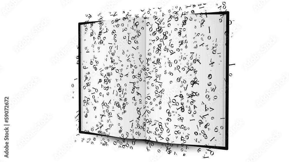 libro con letras en movimiento