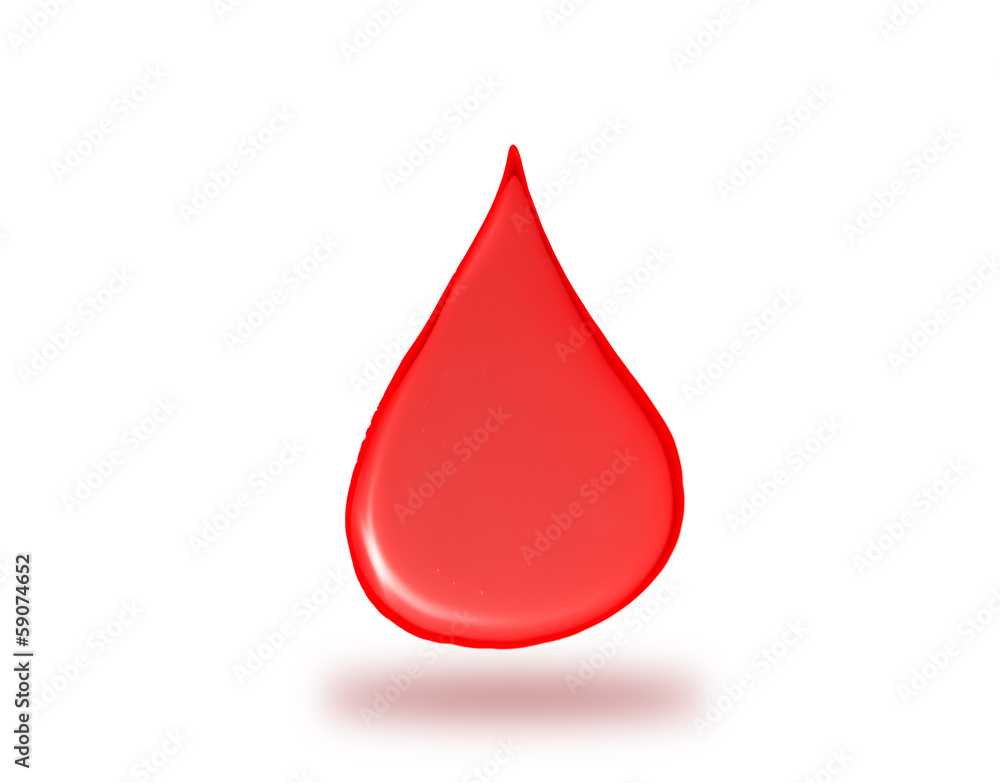 Red drop falling down, symbol of healthcare Red drop falling down, symbol of healthcare