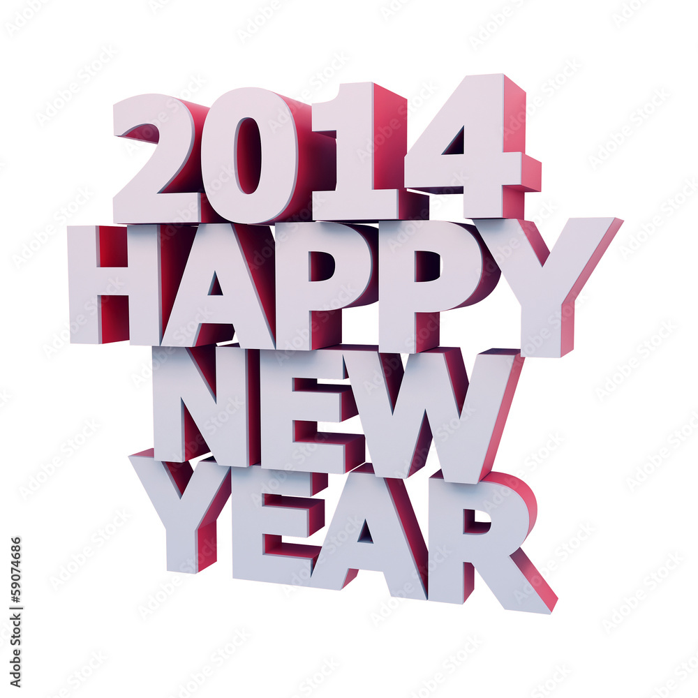 2014 HAPPY NEW YEAR 3D ilustration with clipping path 2014 HAPPY NEW YEAR 3D ilustration with clipping path