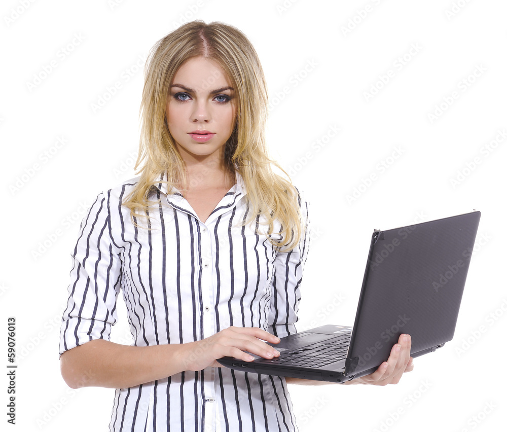 Young Business Woman Using Notebook Young Business Woman Using Notebook