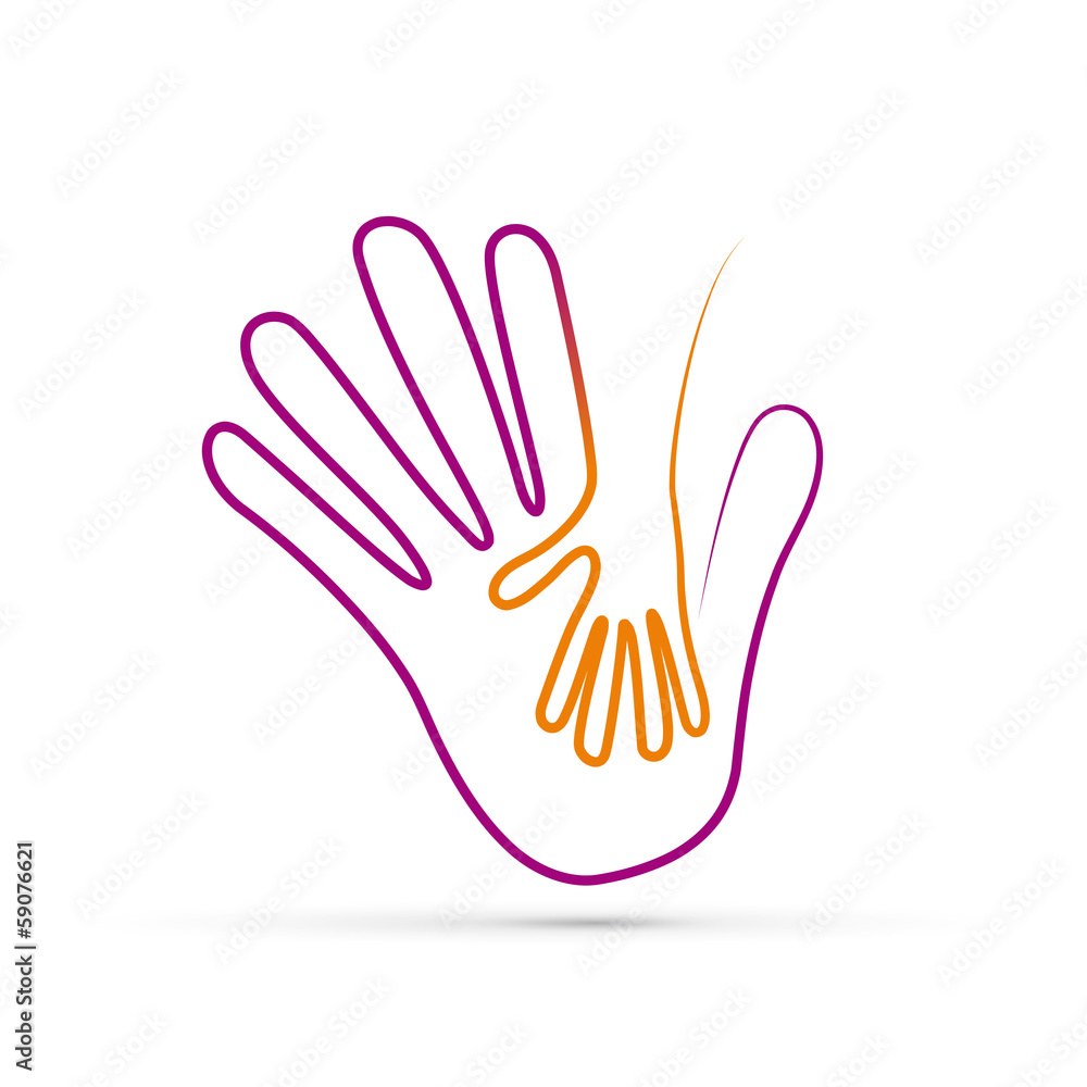 Obraz premium Vector logo children hand