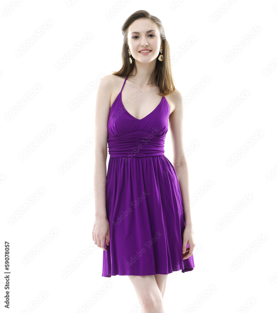 Stock image of casual young woman isolated