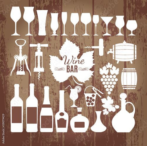 Wine background set. Design element.