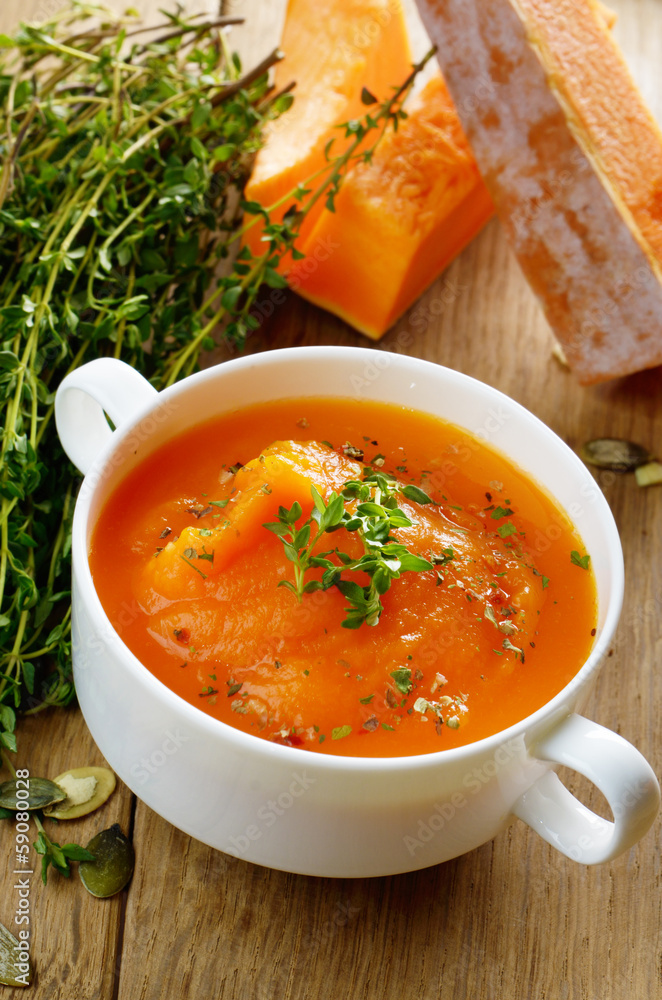 Homemade pumpkin soup puree Homemade pumpkin soup puree