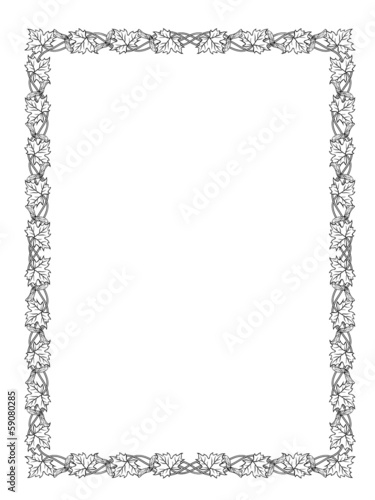 maple leaf frame black silhouette