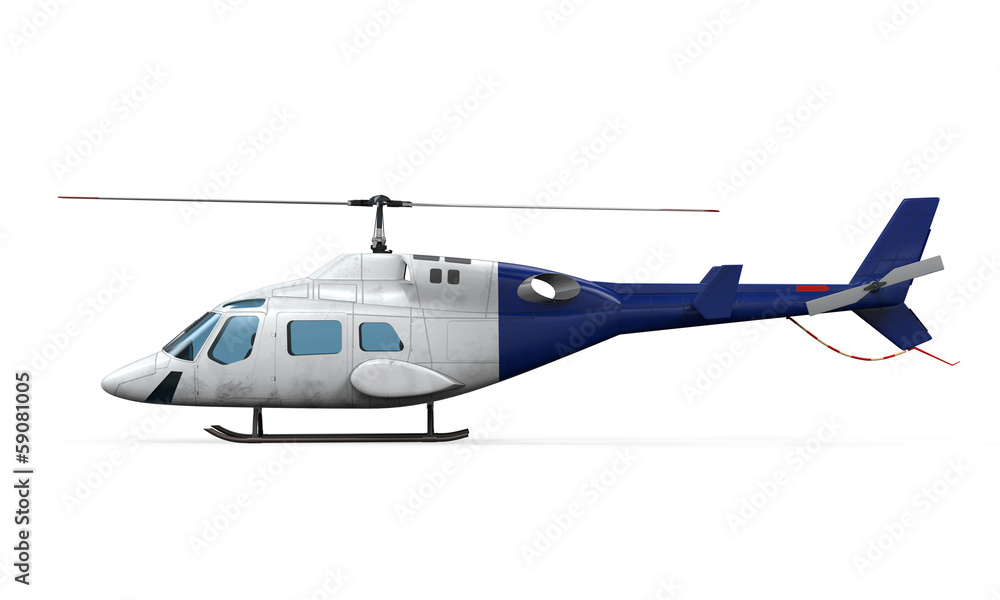 Blue Helicopter Isolated