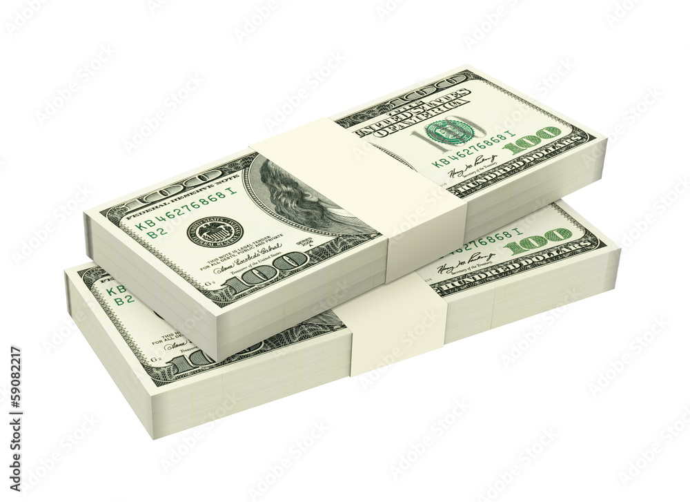 Dollars money isolated on white background. Dollars money isolated on white background.