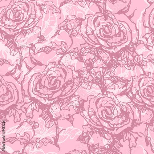 tender rose seamless pattern