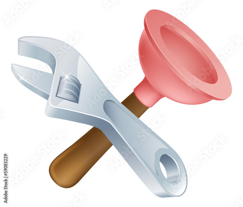 Crossed spanner and plunger tools