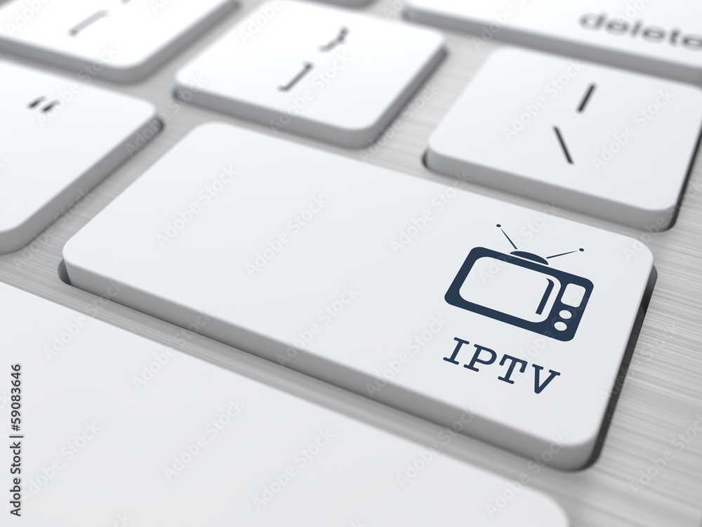 IPTV on White Keyboard Button.