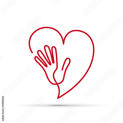 Vector logo friends of the heart, cardiologist