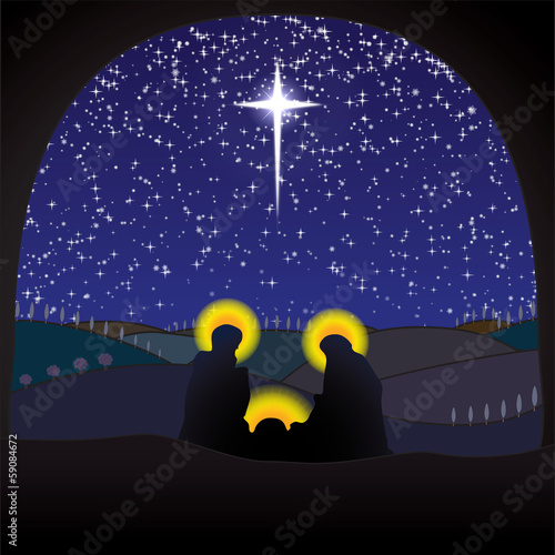 Nativity crib christmas scene